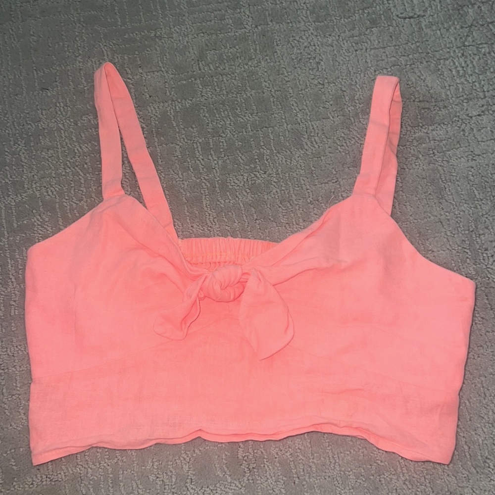 Pink basic crop top